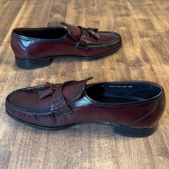 Florsheim Men’s Como Tassel Heeled Leather Loafer Shoe Black Cherry Sz 10.5 EEE - Picture 9 of 13
